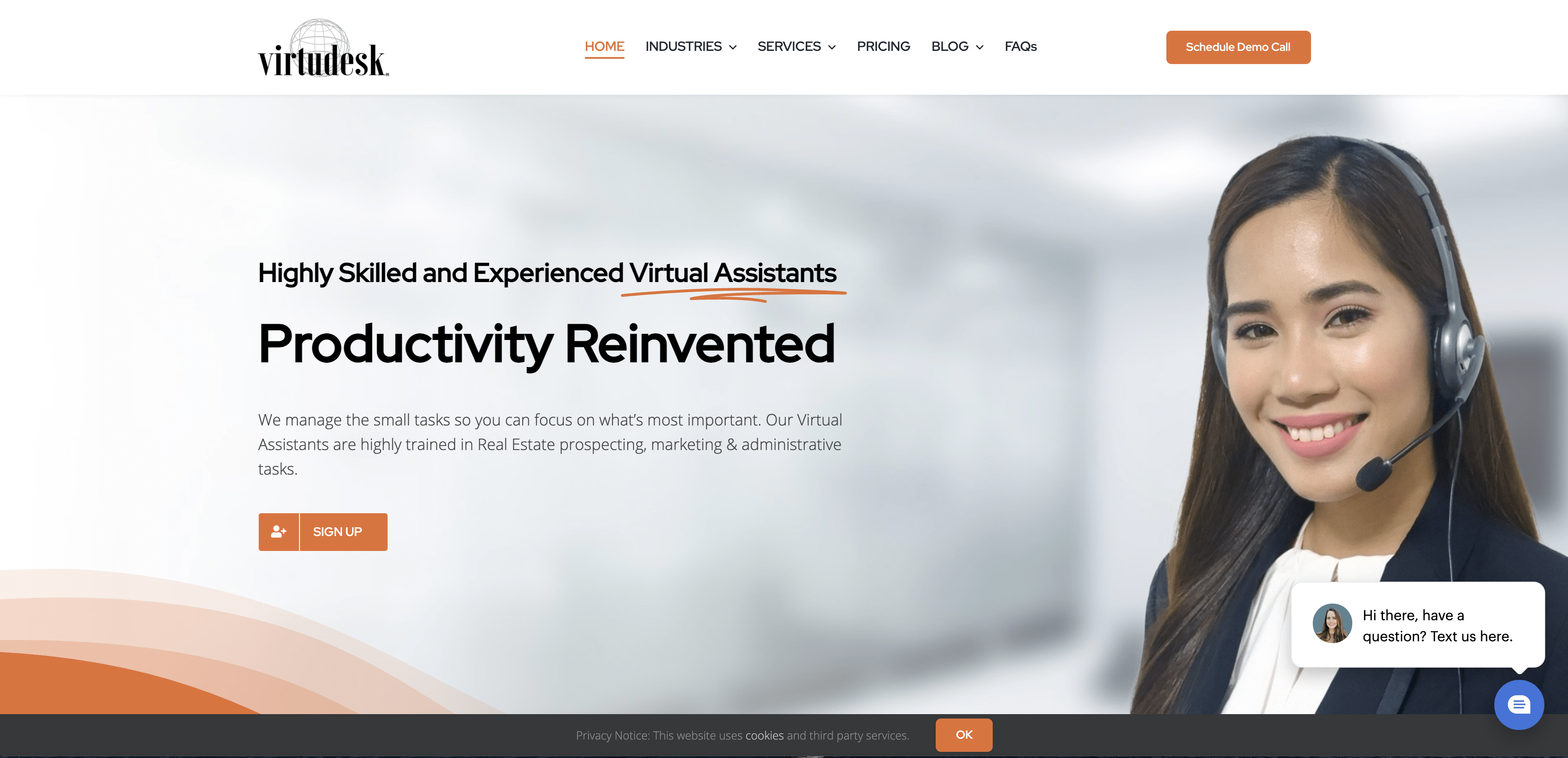 Virtudesk Homepage