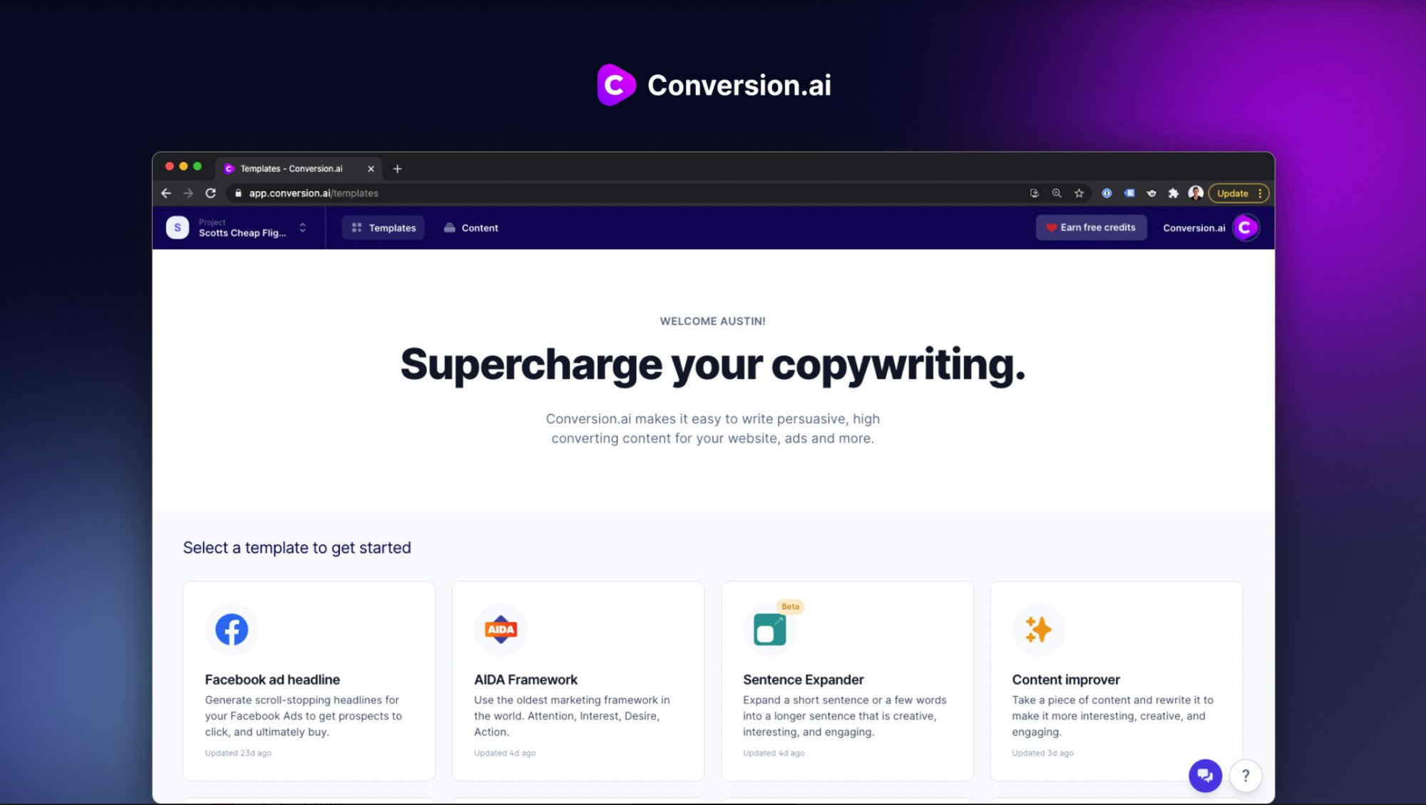 conversion ai homepage