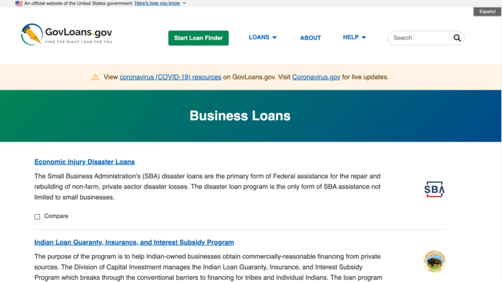 govloans small business resources