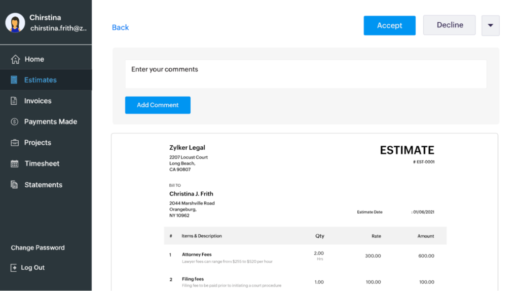 zoho invoice