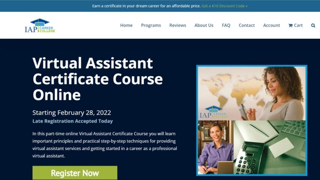 International Association of Professions IAP Career College virtual assistant usa