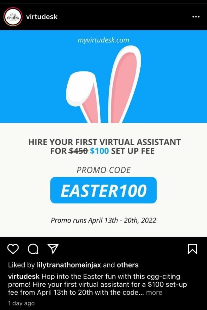 virtudesk easter promo